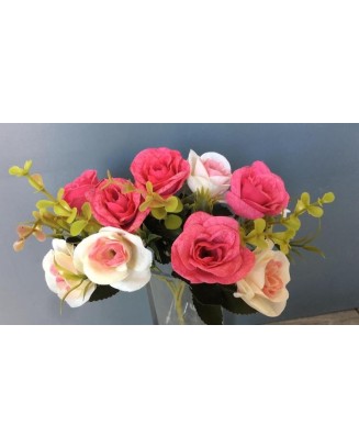 Ramillete de mini-rosas con 10 florescitas, varios colores