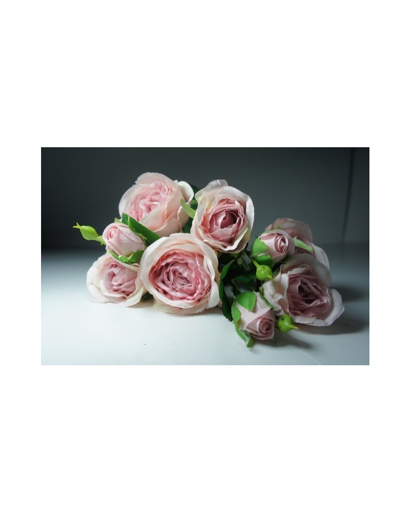 Ramillete de rosas Xin 45cm, 6 rosas y 3 botones