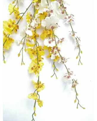 Orquídea Oncidium 85cm largo: amarilla y blanca