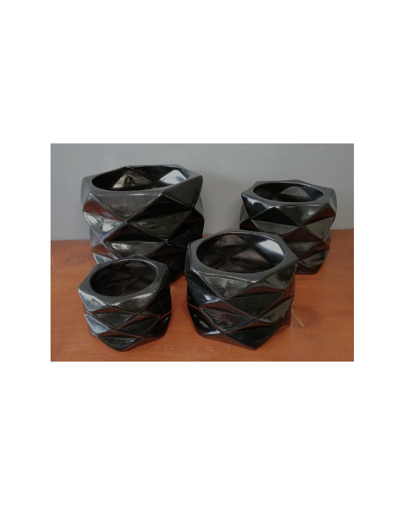 Base rombo cerámica negra, cuatro tamaños