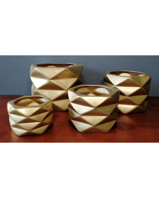 Base rombo cerámica oro, cuatro tamaños