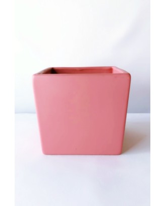 Cubo chico cerámica colores pasteles matte, 11.5cm x 12.5cm