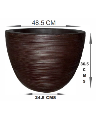 Maceta polietileno Anse grande color chocolate 48.5cm boca x 36.5cm altura
