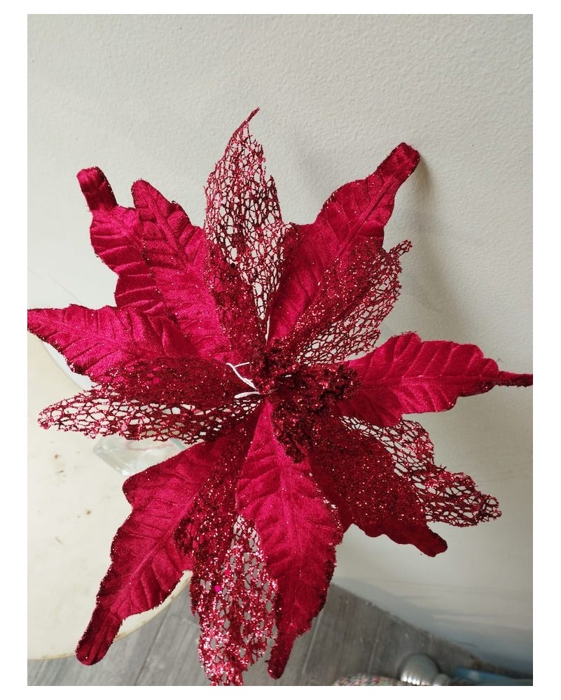 Vara de nochebuena roja 65cm